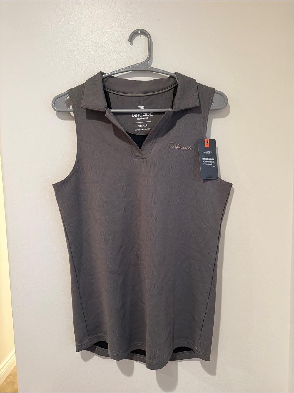 Macade Sleeveless Polo Tank Top in Gray